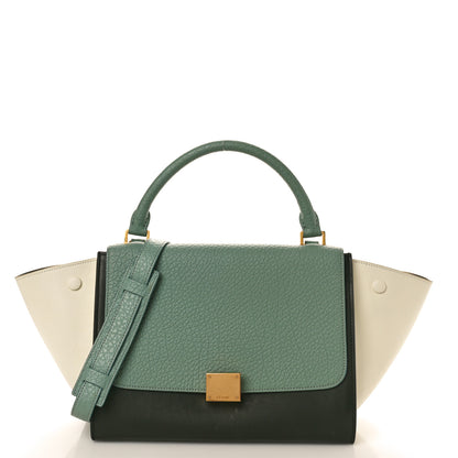 Celine Bullhide Calfskin Small Tri-Color Trapeze Jade 7 of 9