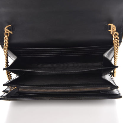 Gucci Calfskin Matelasse GG Marmont Chain Wallet Black 5 of 7