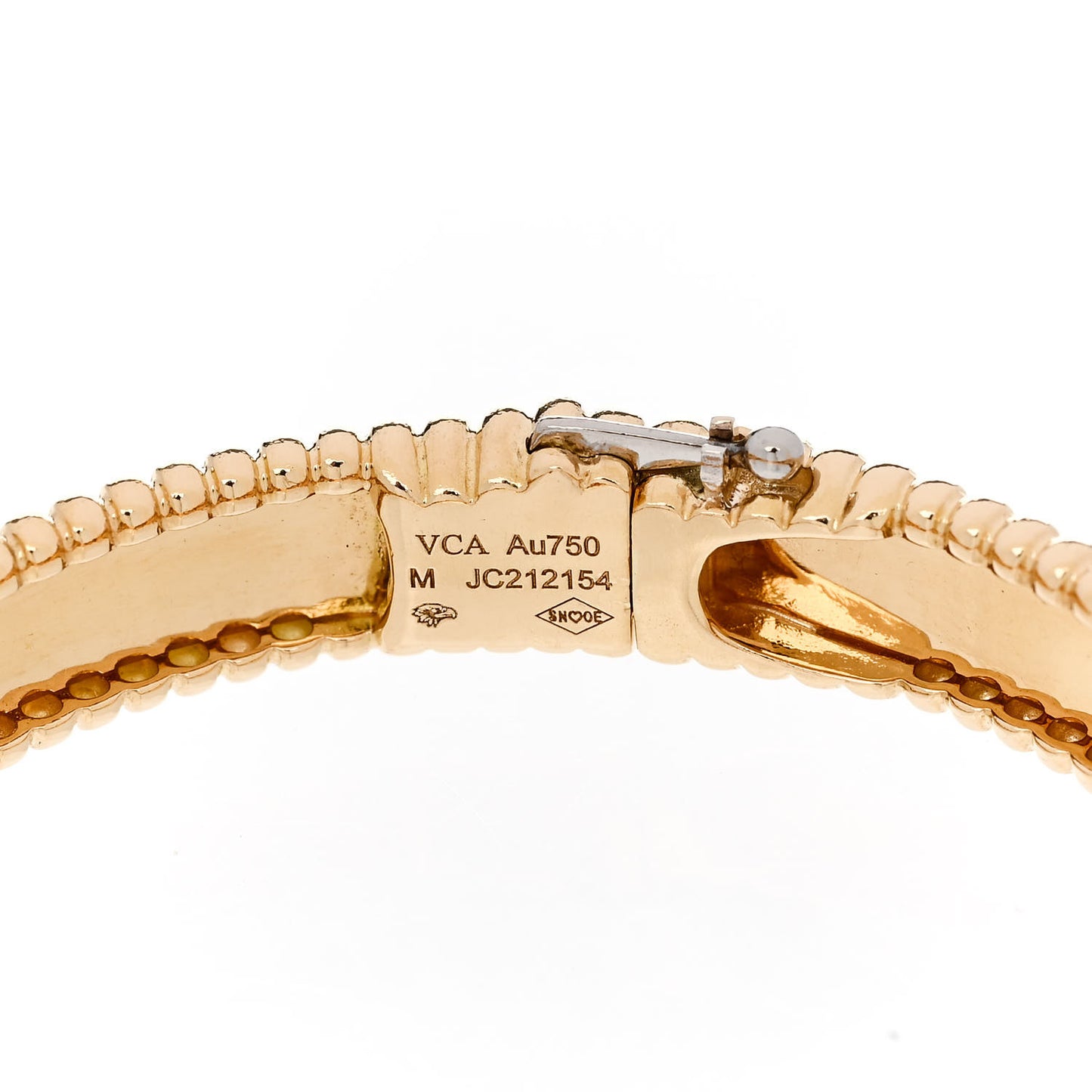 18K Yellow Gold Perlee Signature Bangle Bracelet M
