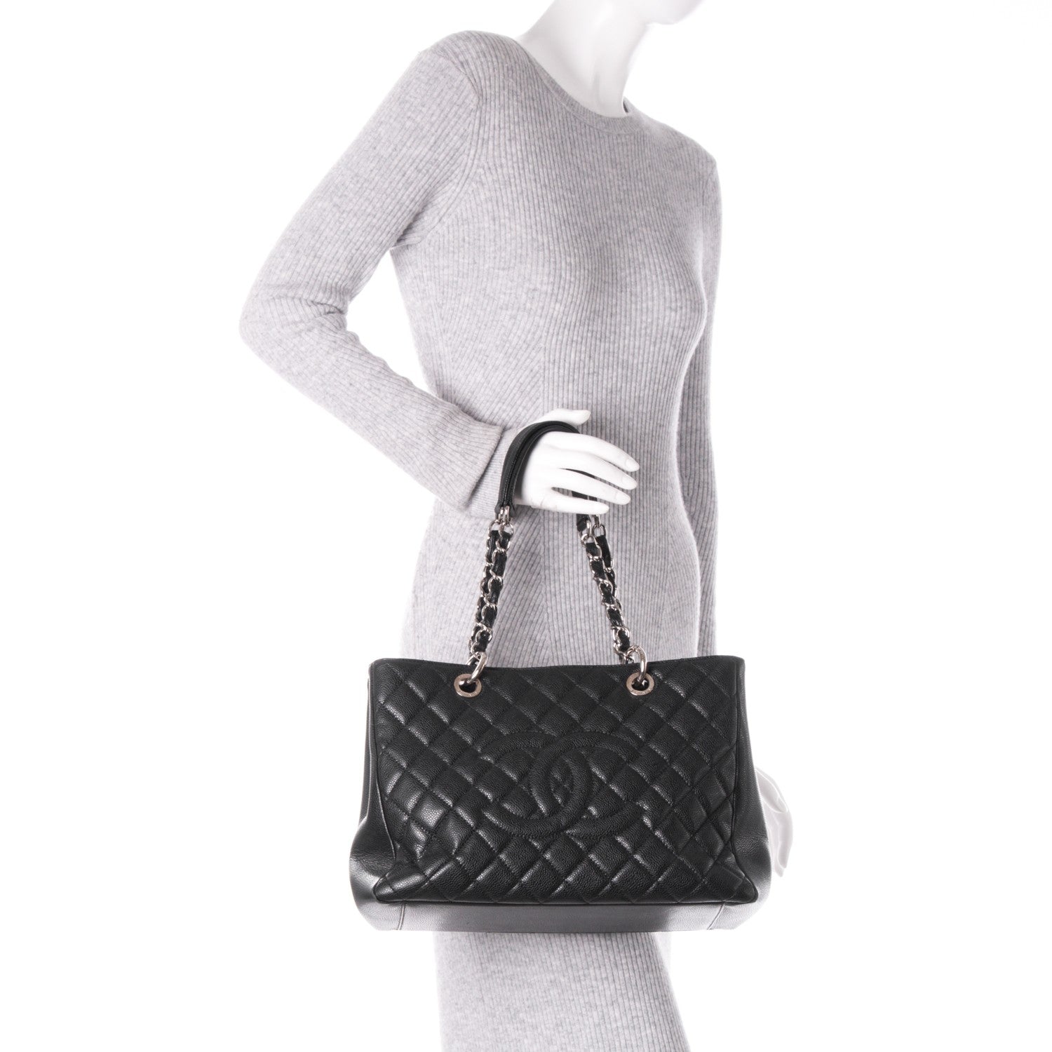 Chanel Caviar Quilted Grand Shopping Tote GST Black 2 of 9