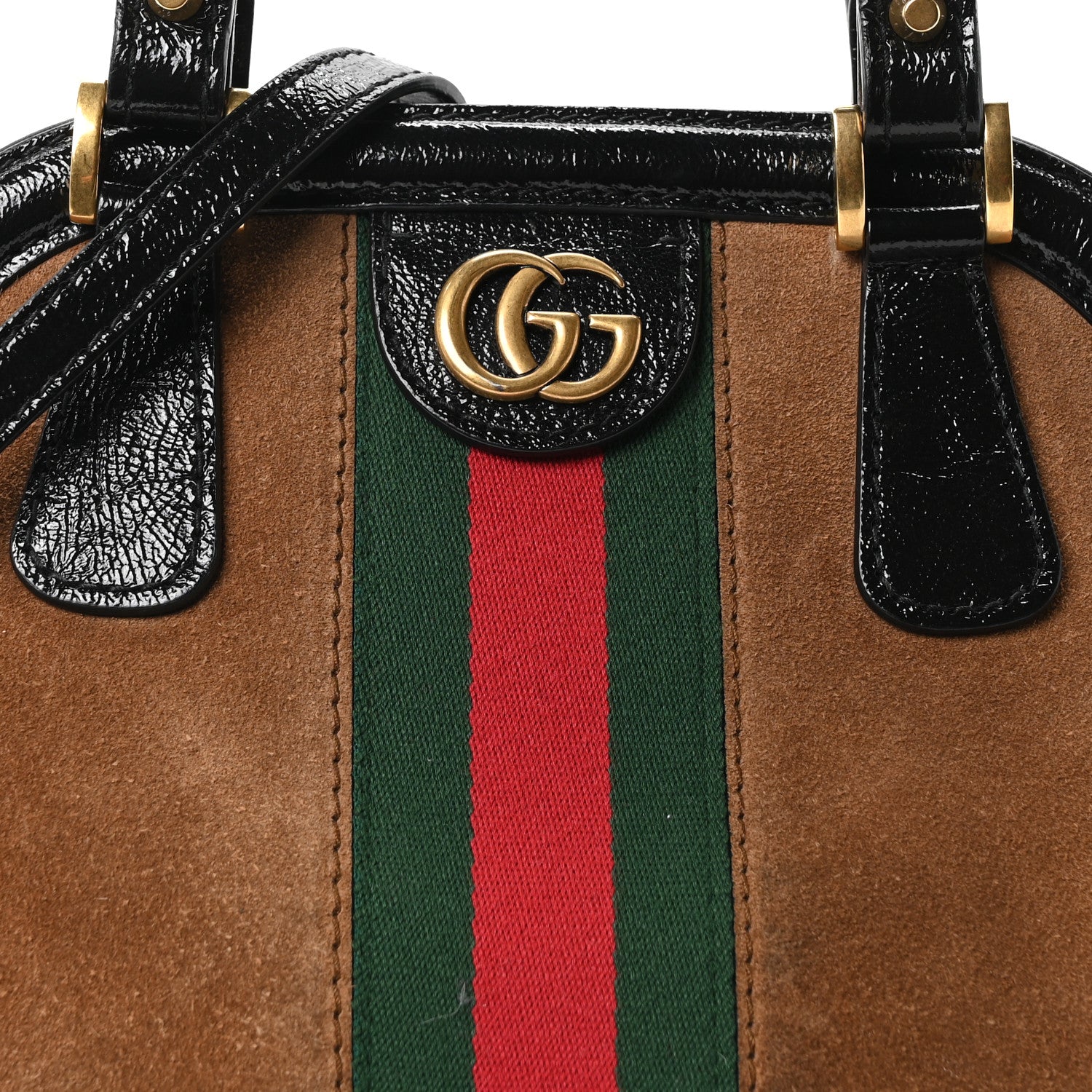 Gucci Suede Ophidia Medium Re(Belle) Top Handle Bag Nocciola Black 8 of 10