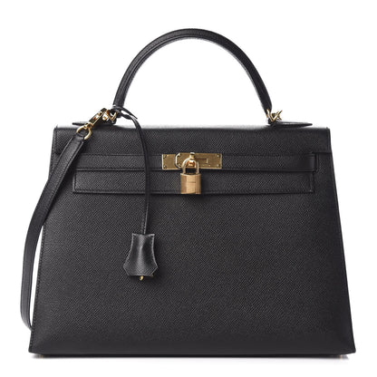 Hermes Epsom Kelly Sellier 32 Black 1 of 12
