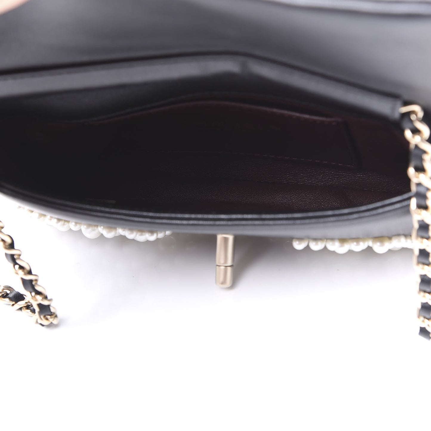 Lambskin Quilted Pearly Flap White