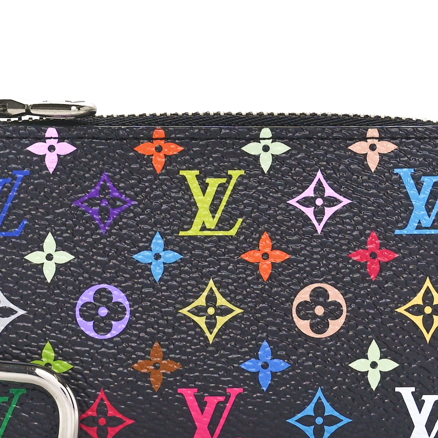 LV X TM Monogram Multicolor Key Pouch Black