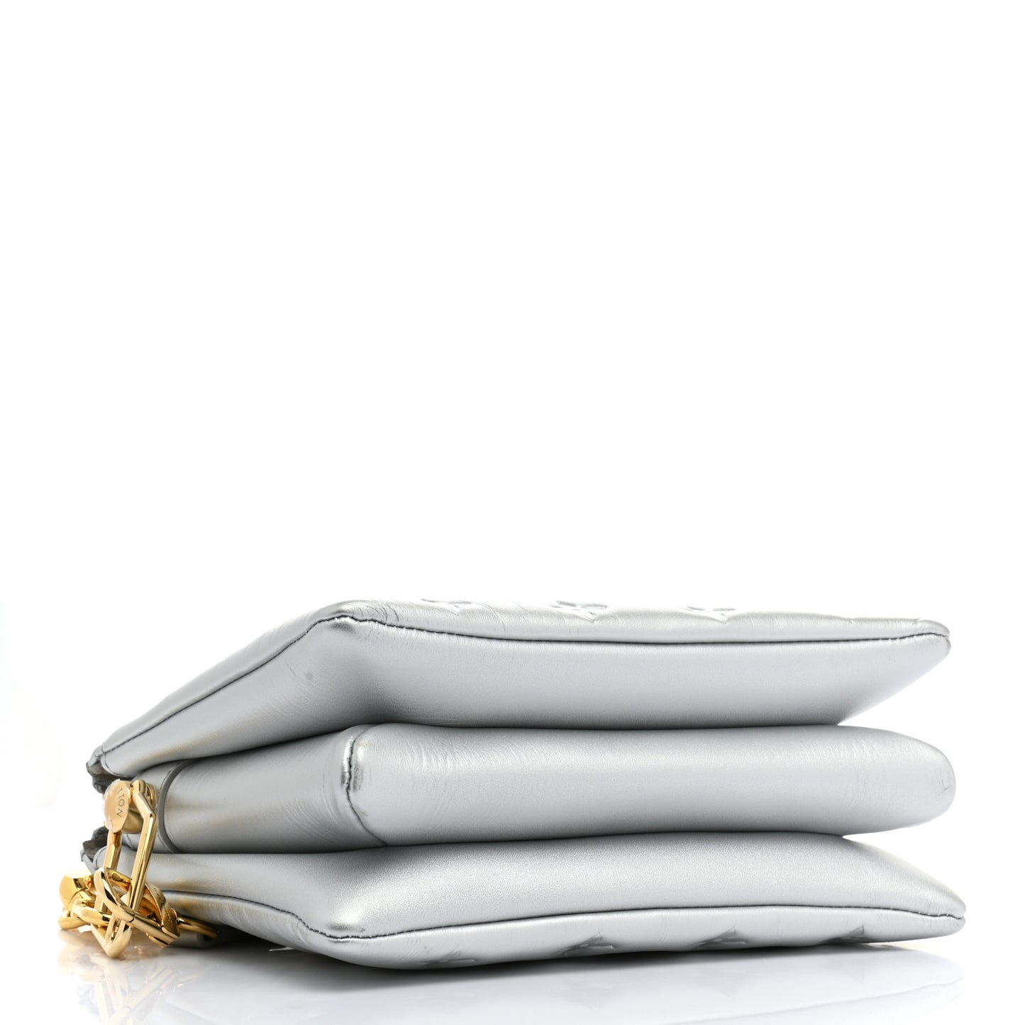 Lambskin Embossed Monogram Coussin BB Silver