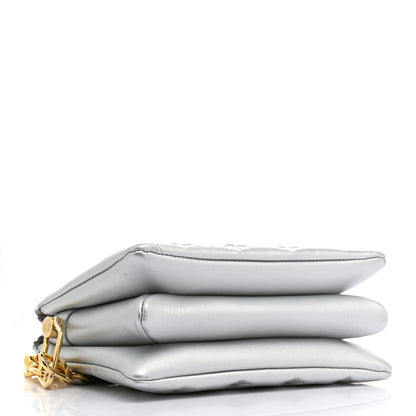 Louis Vuitton Lambskin Embossed Monogram Coussin BB Silver 3 of 10