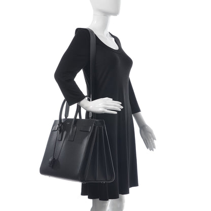 Saint Laurent Grained Calfskin Large Sac De Jour Carryall Black 2 of 15