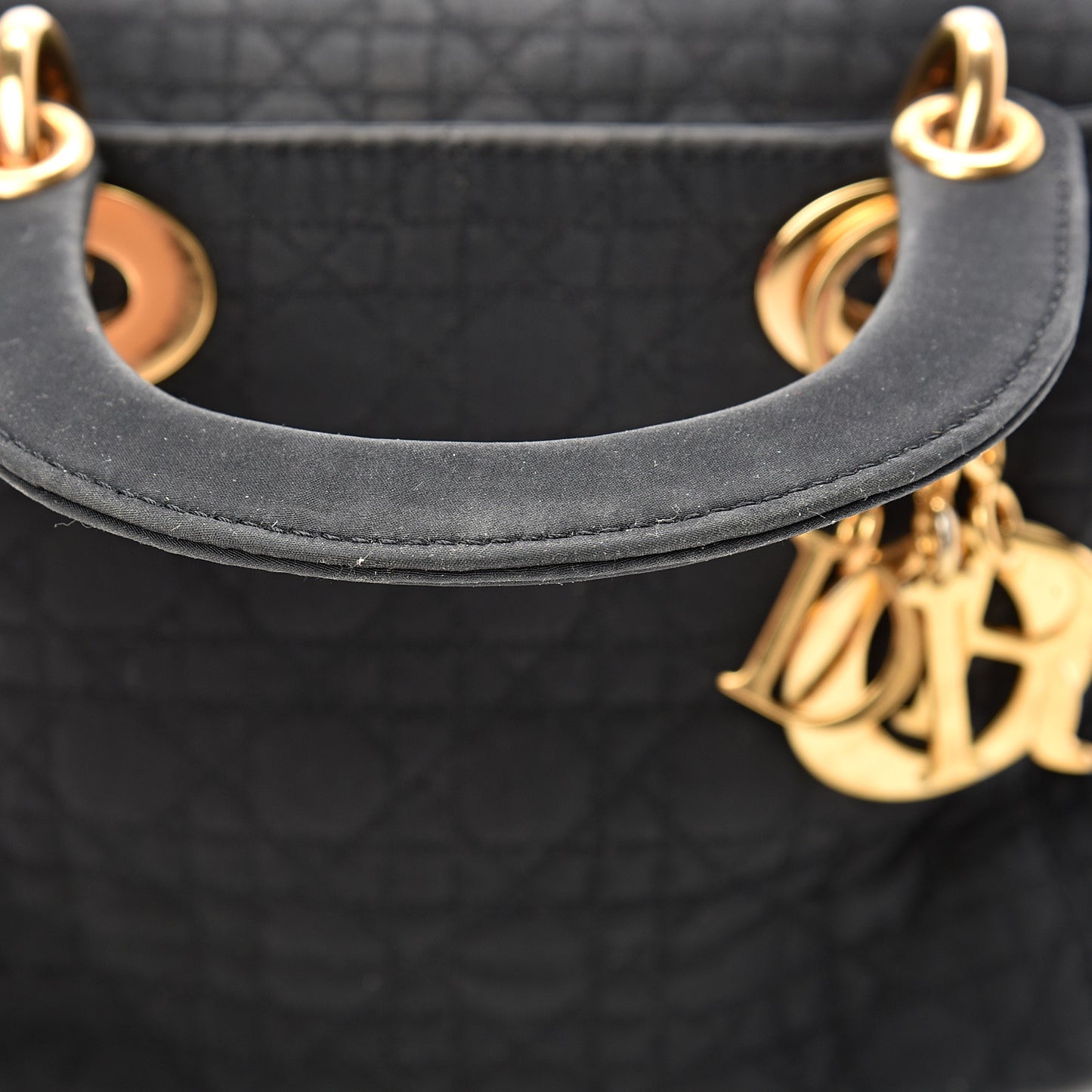 Nylon Cannage Mini Lady Dior Black