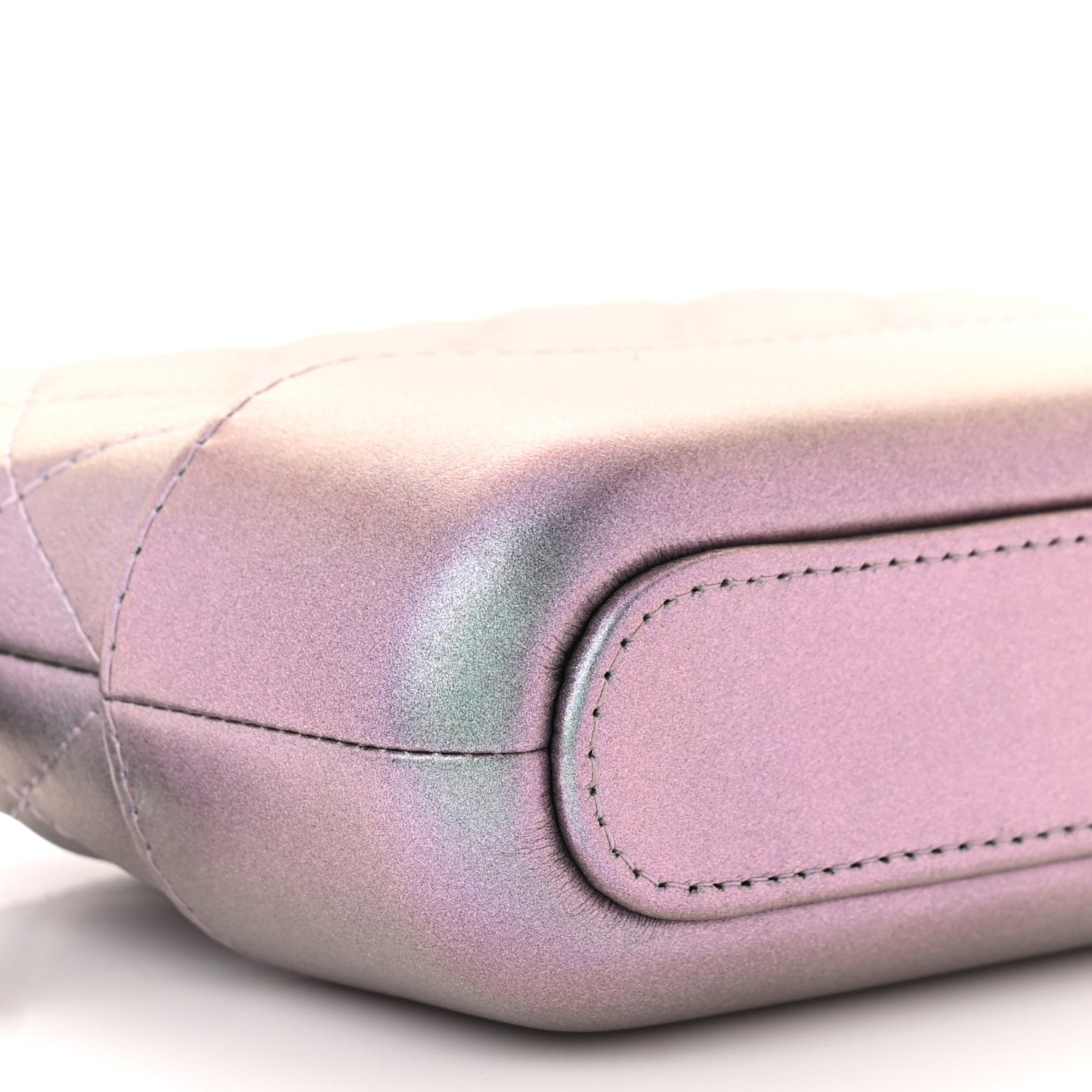 Chanel Iridescent Lambskin Calfskin Quilted Small Gabrielle Clutch With Chain Light Purple 11 of 12
