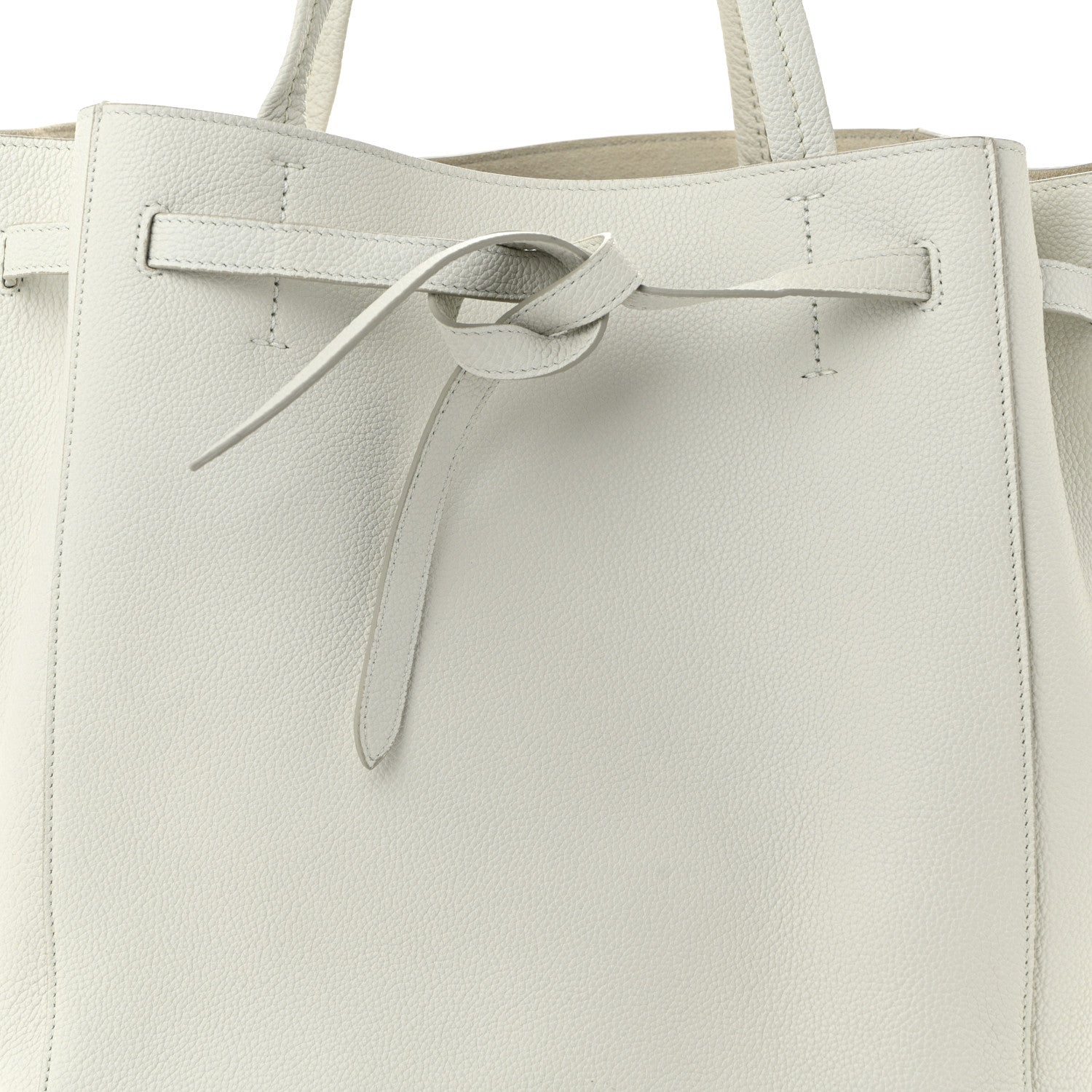 Celine Soft Grained Calfskin Small Belt Cabas Phantom White 9 of 11