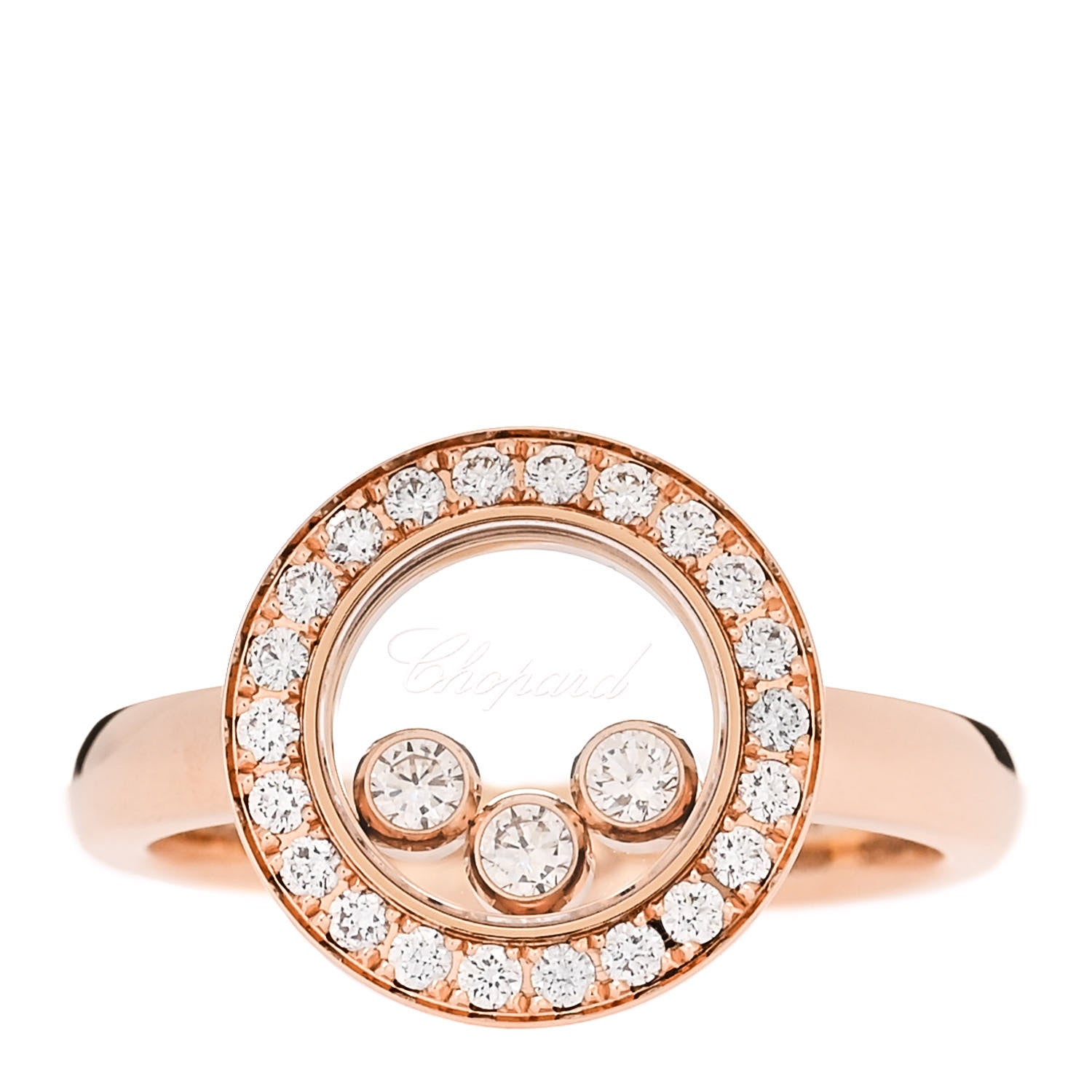 Chopard 18K Rose Gold Diamond Happy Diamonds Icons Ring 52 6 1 of 6