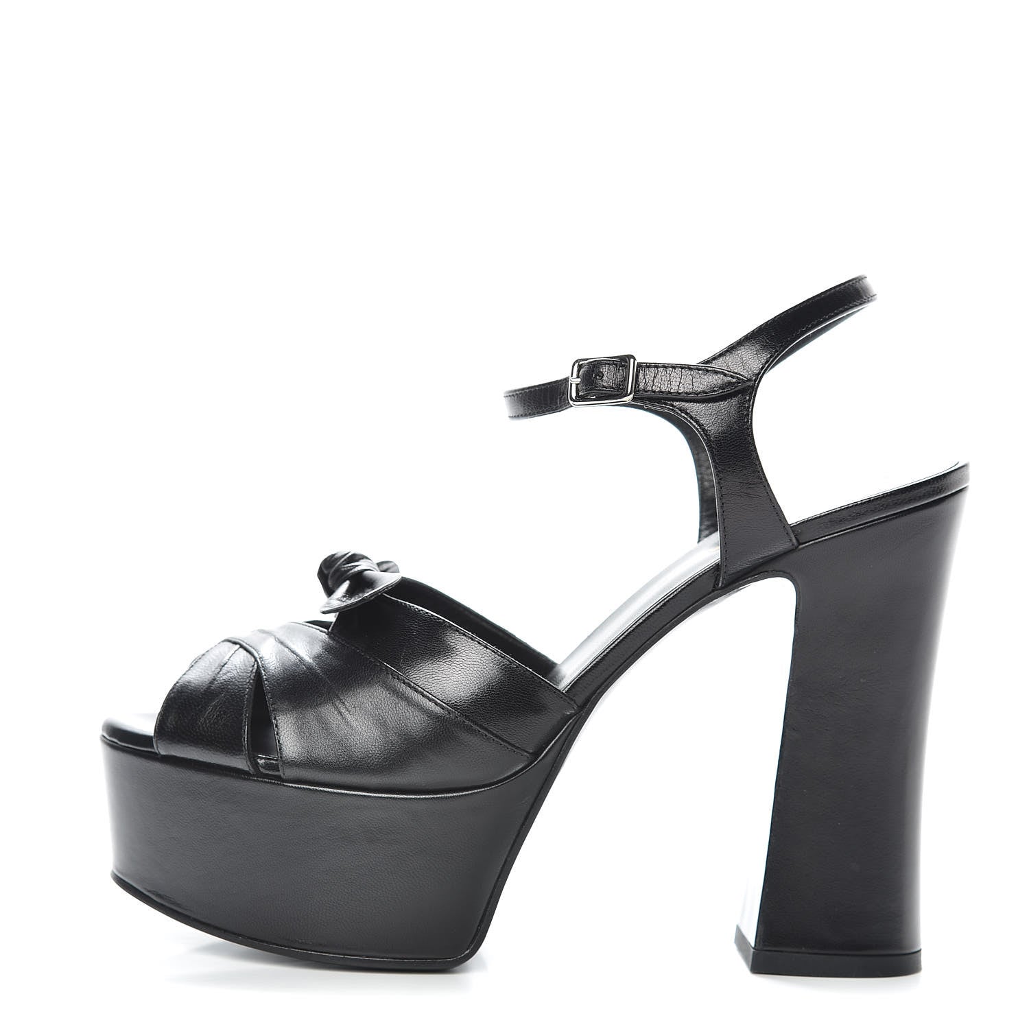 Saint Laurent Goatskin Candy 80 Platform Sandals 37.5 Black 1 of 11