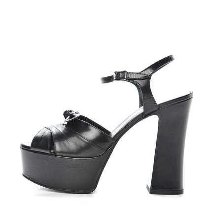 Saint Laurent Goatskin Candy 80 Platform Sandals 37.5 Black 1 of 11