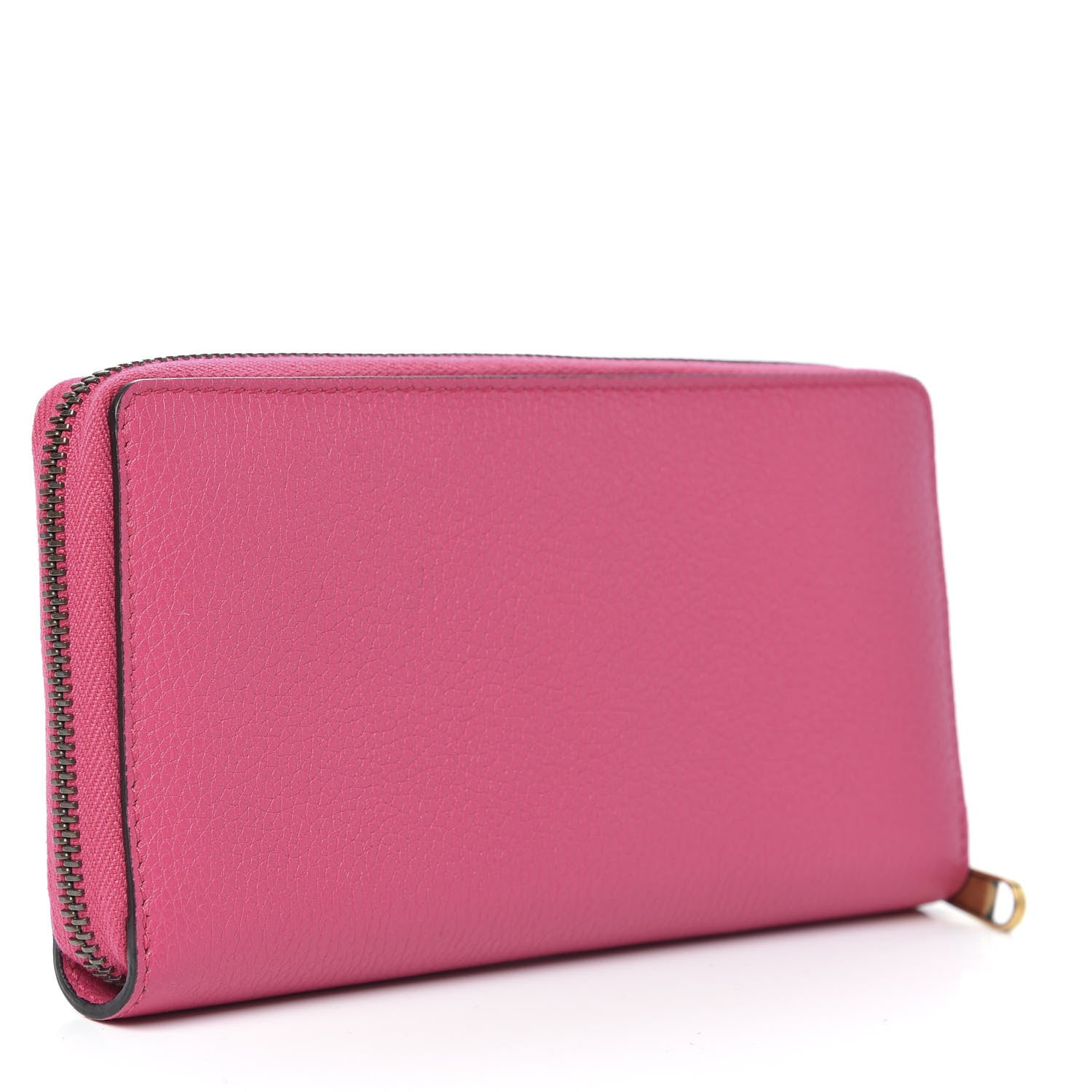 Gucci Grained Calfskin Logo Zip Around Wallet Box Pink Green 4 of 11