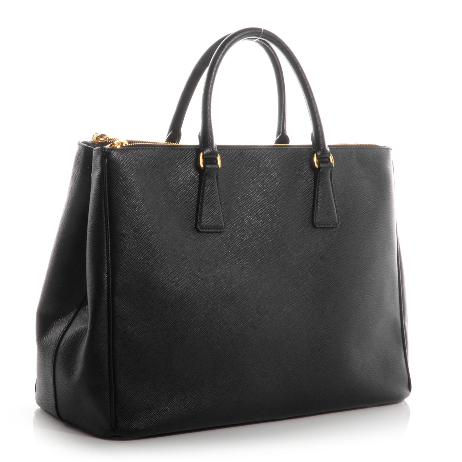 Prada Saffiano Lux Large Double Zip Tote Nero Black 3 of 10