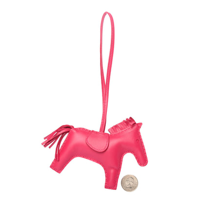 Hermes Milo Lambskin Grigri Rodeo Horse Bag Charm MM Rose Mexico 2 of 4