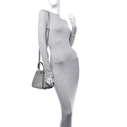 Fendi Cuoio Romano Snakeskin Selleria Mini Peekaboo Iconic Satchel Asfalto 2 of 10