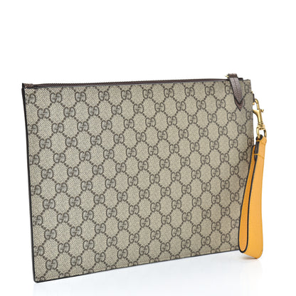 Gucci GG Supreme Monogram Neo Vintage Zip Wristlet Pouch Beige New Acero Crop 2 of 8