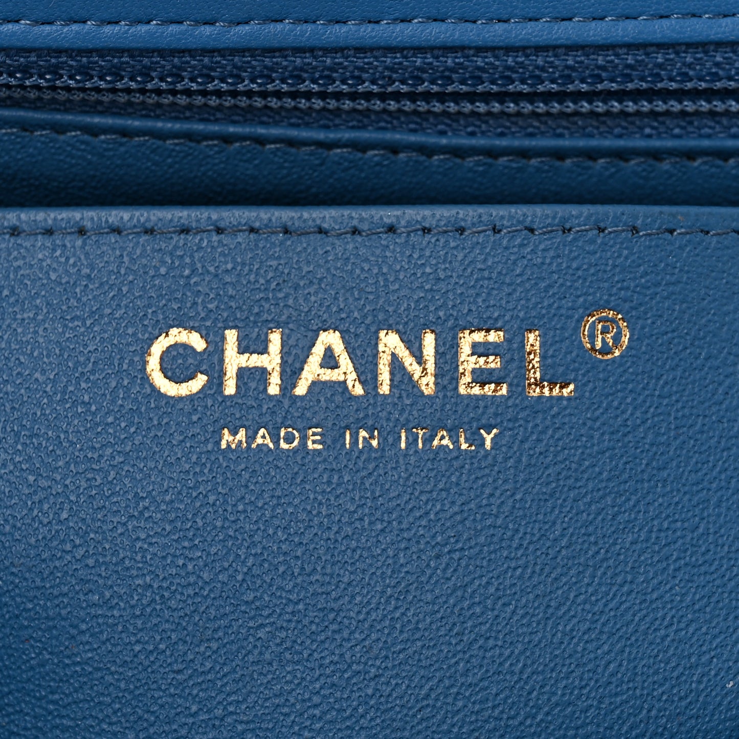 Lambskin Quilted Mini Rectangular Flap Blue