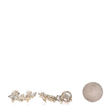 Chanel Feather Star CC Clip On Earrings Gold 2 of 5
