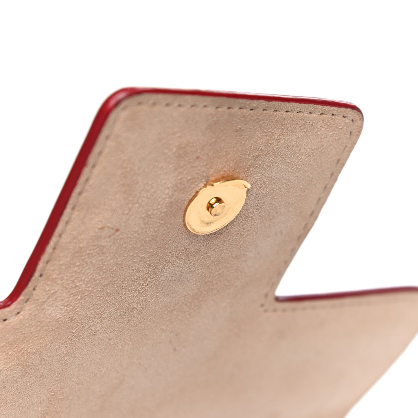 Calfskin Small Insignia Chain Flap Red