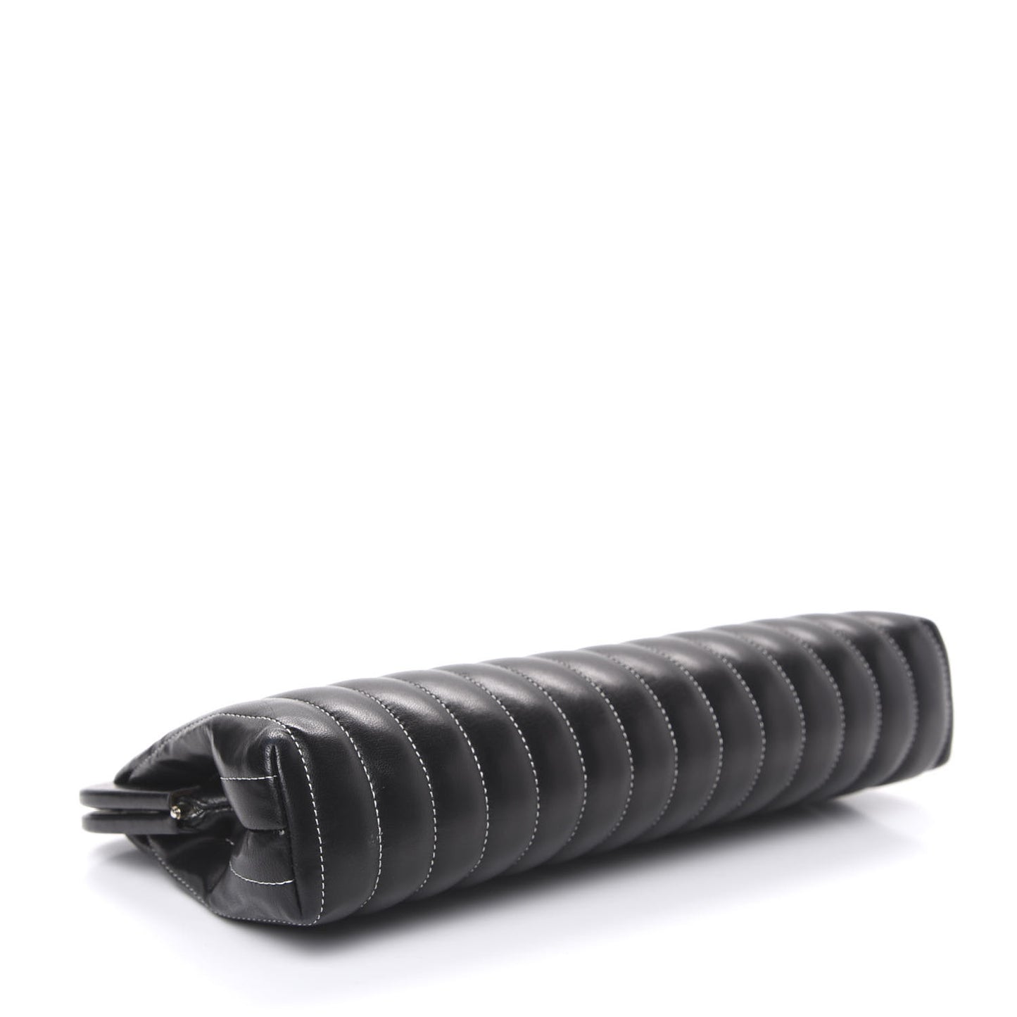 Lambskin Vertical Quilted Mademoiselle Clutch Black