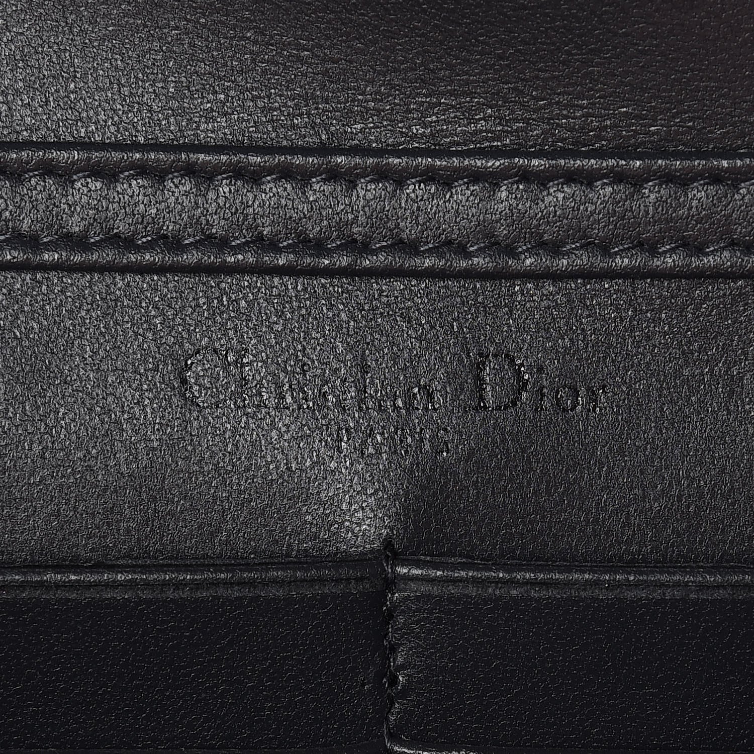 Christian Dior Metallic Patent Micro-Cannage Diorama Wallet on Chain Pouch Black 8 of 9