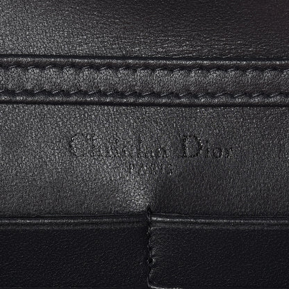 Christian Dior Metallic Patent Micro-Cannage Diorama Wallet on Chain Pouch Black 8 of 9
