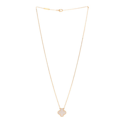 Van Cleef & Arpels 18K Yellow Gold Mother of Pearl Vintage Alhambra Pendant Necklace 3 of 5