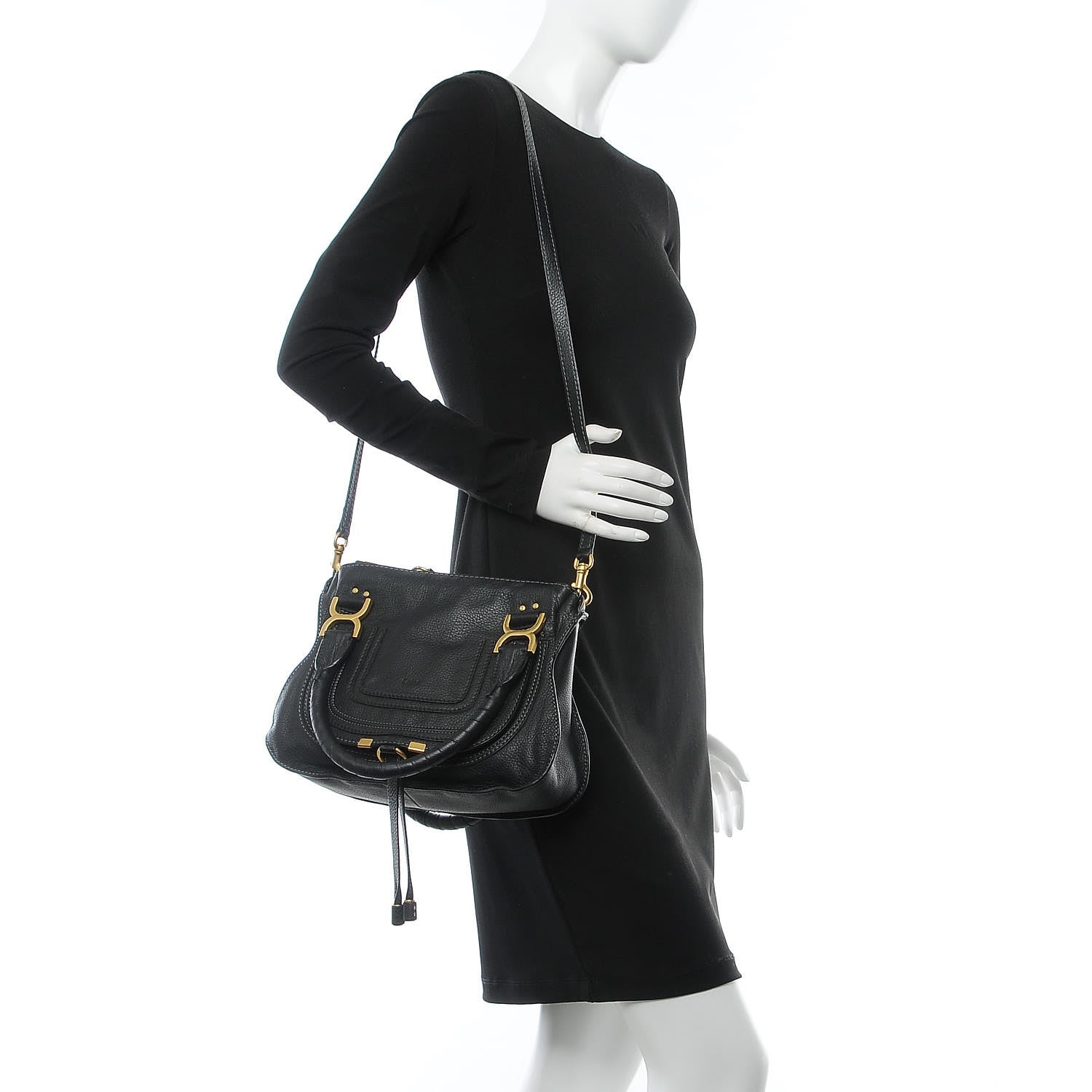 Chloe Calfskin Small Marcie Satchel Black 2 of 9