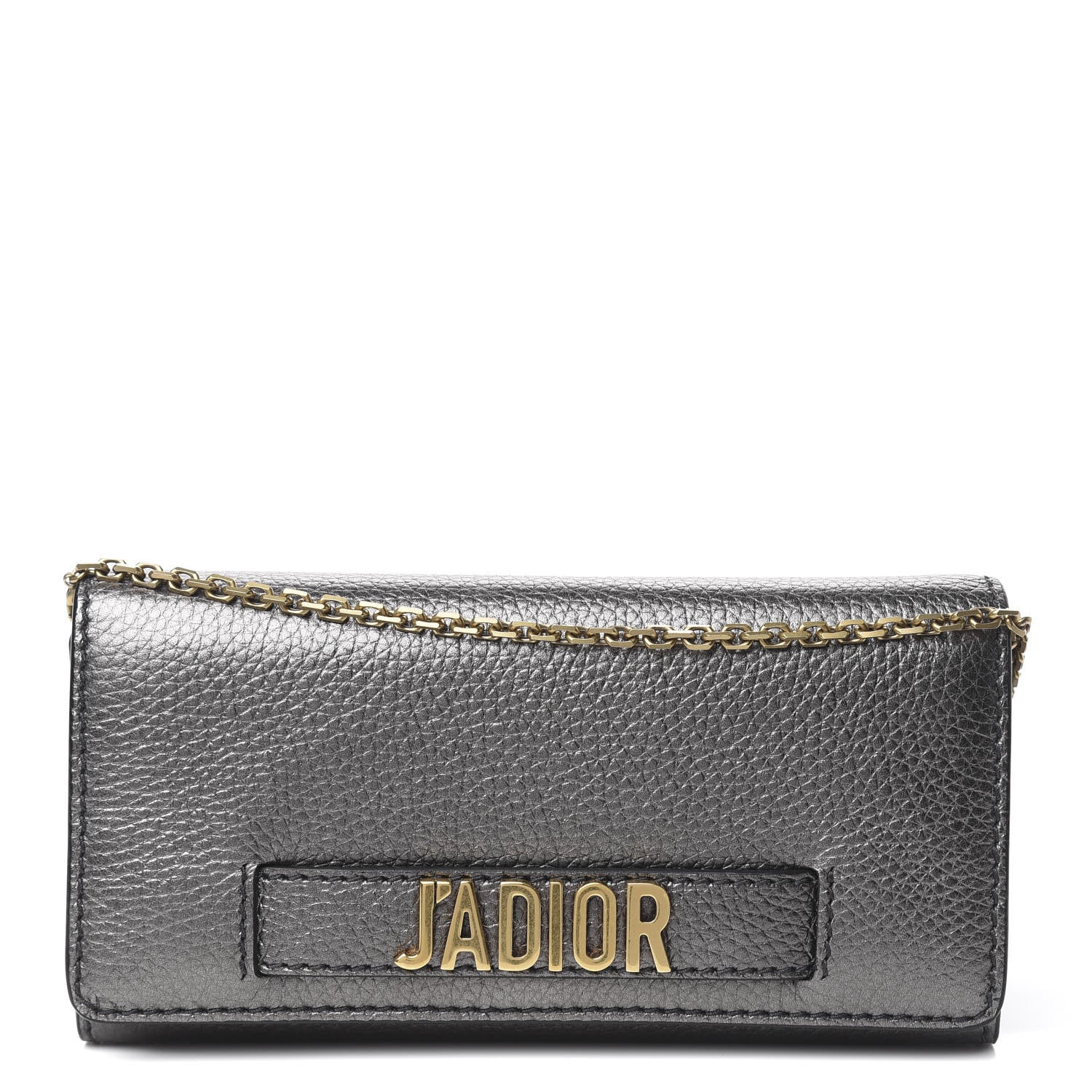 Christian Dior Metallic J'adior Croisiere Chain Wallet Dark Silver 1 of 14