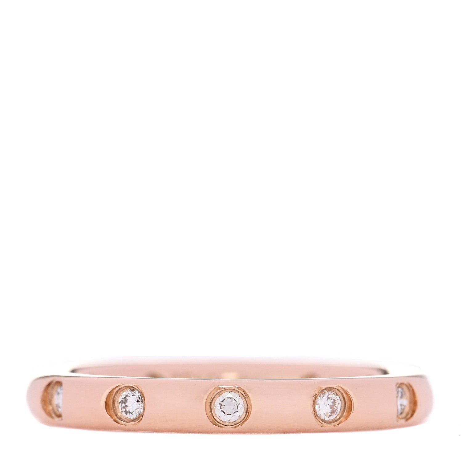 Tiffany 18K Rose Gold Diamond Stacking Band Ring 50 5.5 1 of 4