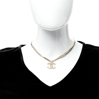 Chanel Crystal CC Multi Strand Chain Necklace Gold 2 of 5