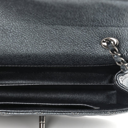 Chanel Metallic Caviar Quilted Extra Mini Flap Charcoal 5 of 11