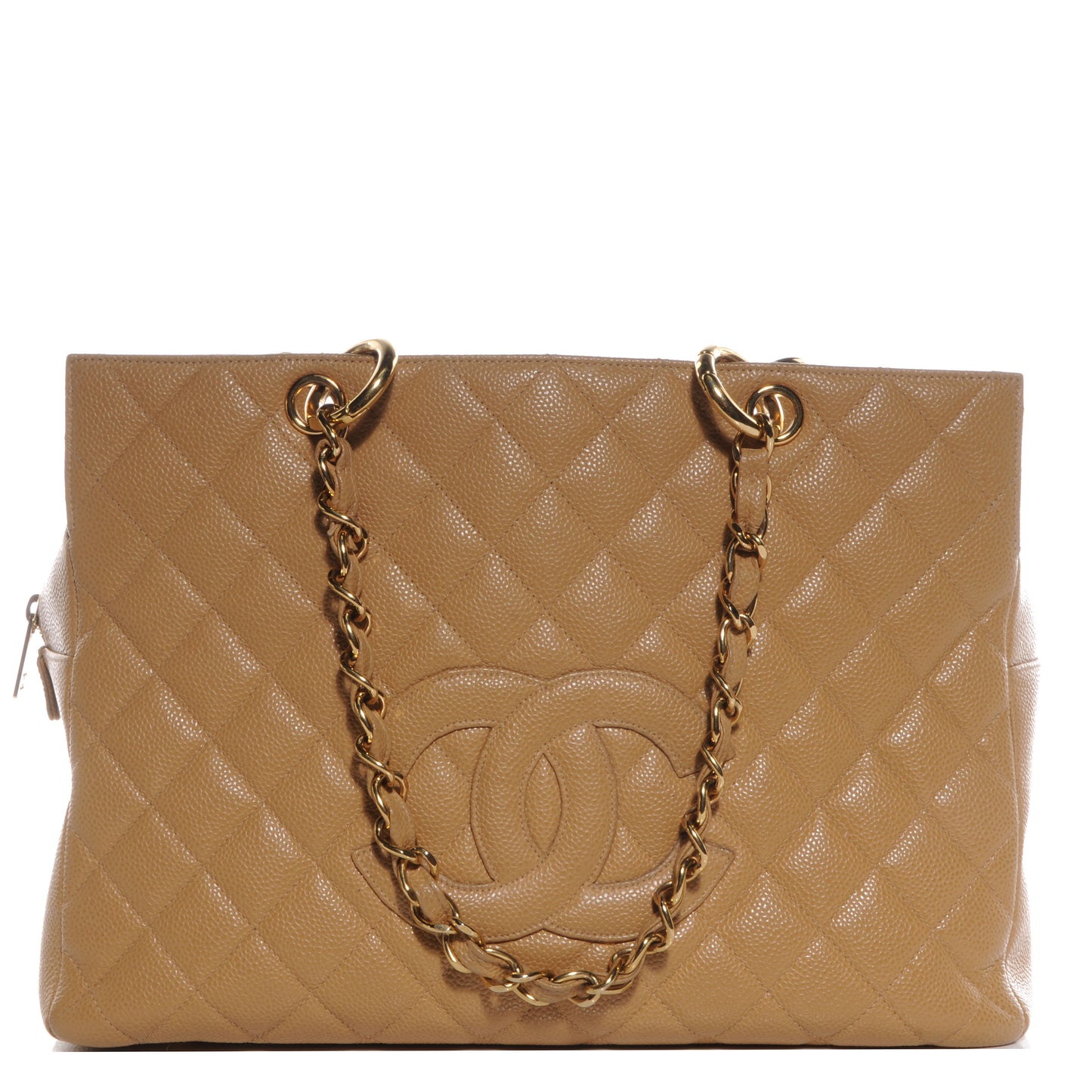 Caviar Quilted Grand Timeless Tote GTT Beige