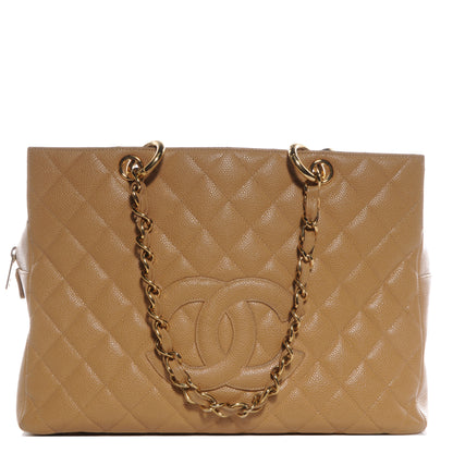 Chanel Caviar Quilted Grand Timeless Tote GTT Beige 1 of 8
