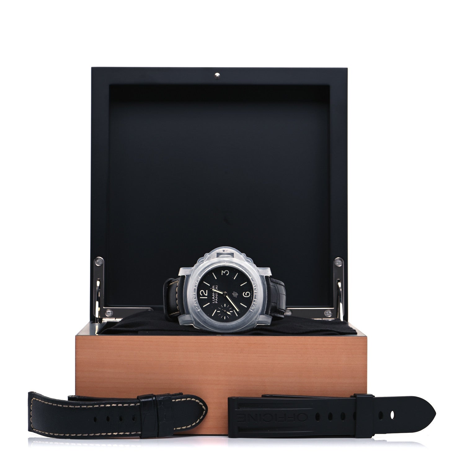 Panerai Stainless Steel Alligator 44mm Luminor Logo 1950 Automatic Watch Black PAM01084 5 of 5