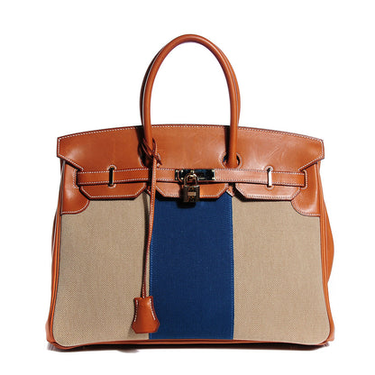 Hermes Toile Natural Barenia Flag Birkin 35 1 of 30