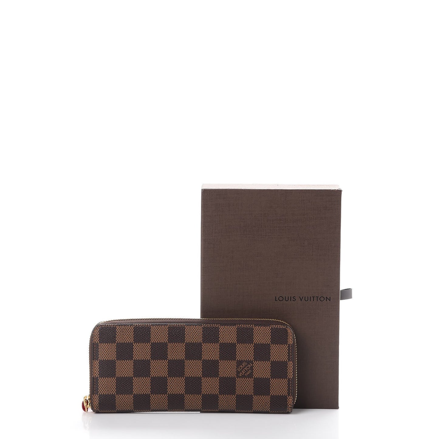 Damier Ebene Clemence Wallet Cherry