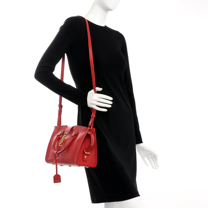 Saint Laurent Calfskin Baby Monogram Cabas Red 2 of 9