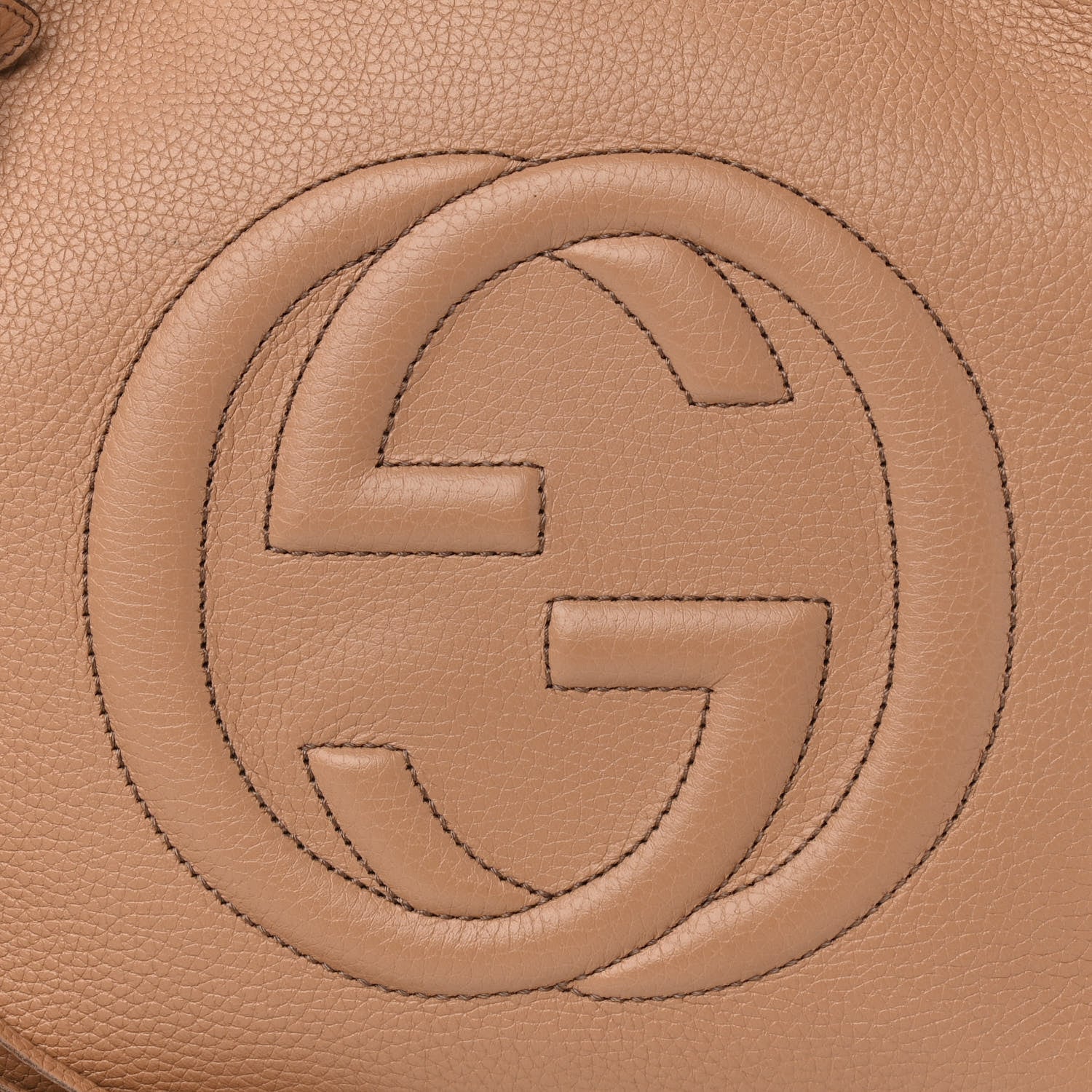 Gucci Pebbled Calfskin Medium Soho Chain Shoulder Bag Camelia 7 of 10