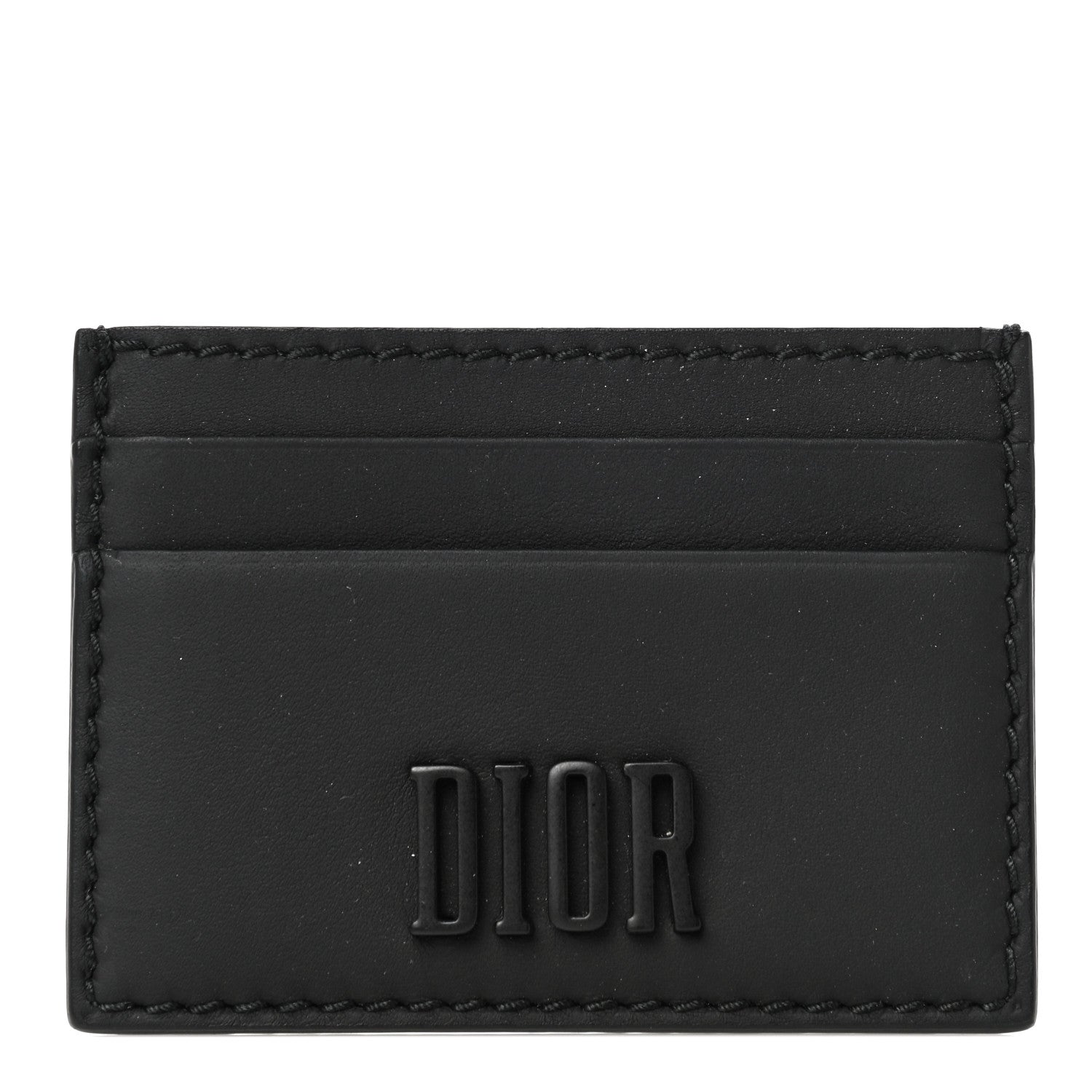 Christian Dior Calfskin D-Fence Card Holder Black 1 of 10