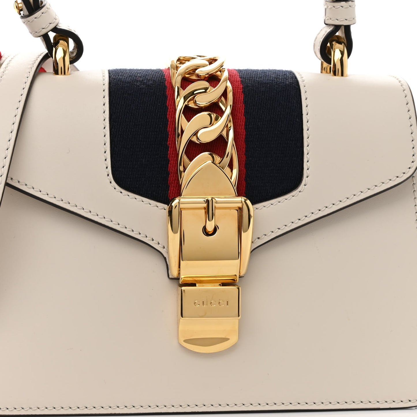 Calfskin Mini Sylvie Top Handle Bag Off White