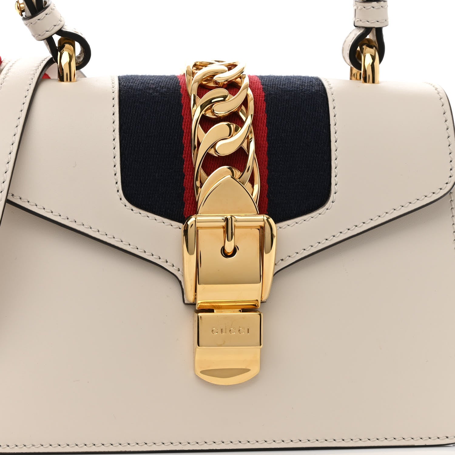 Gucci Calfskin Mini Sylvie Top Handle Bag Off White 7 of 12