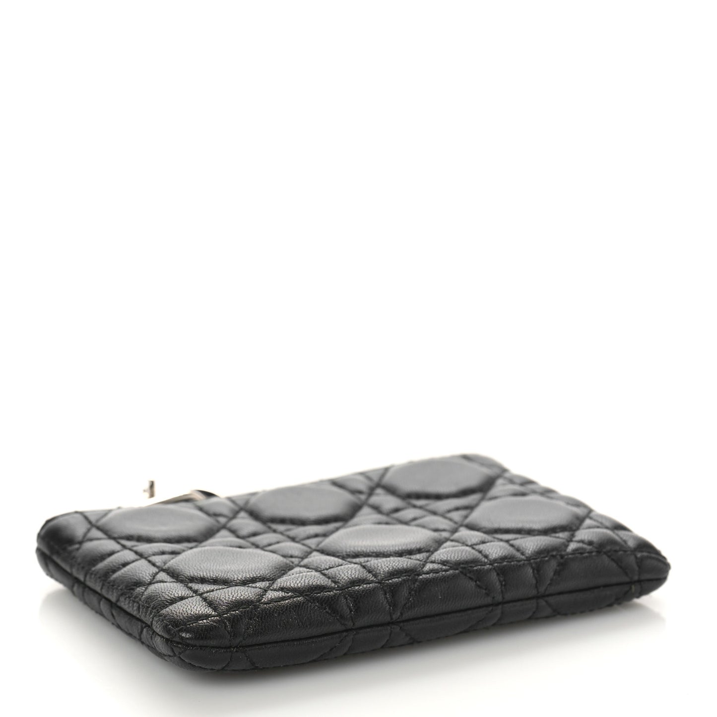 Lambskin Cannage Lady Dior Key Pouch Black