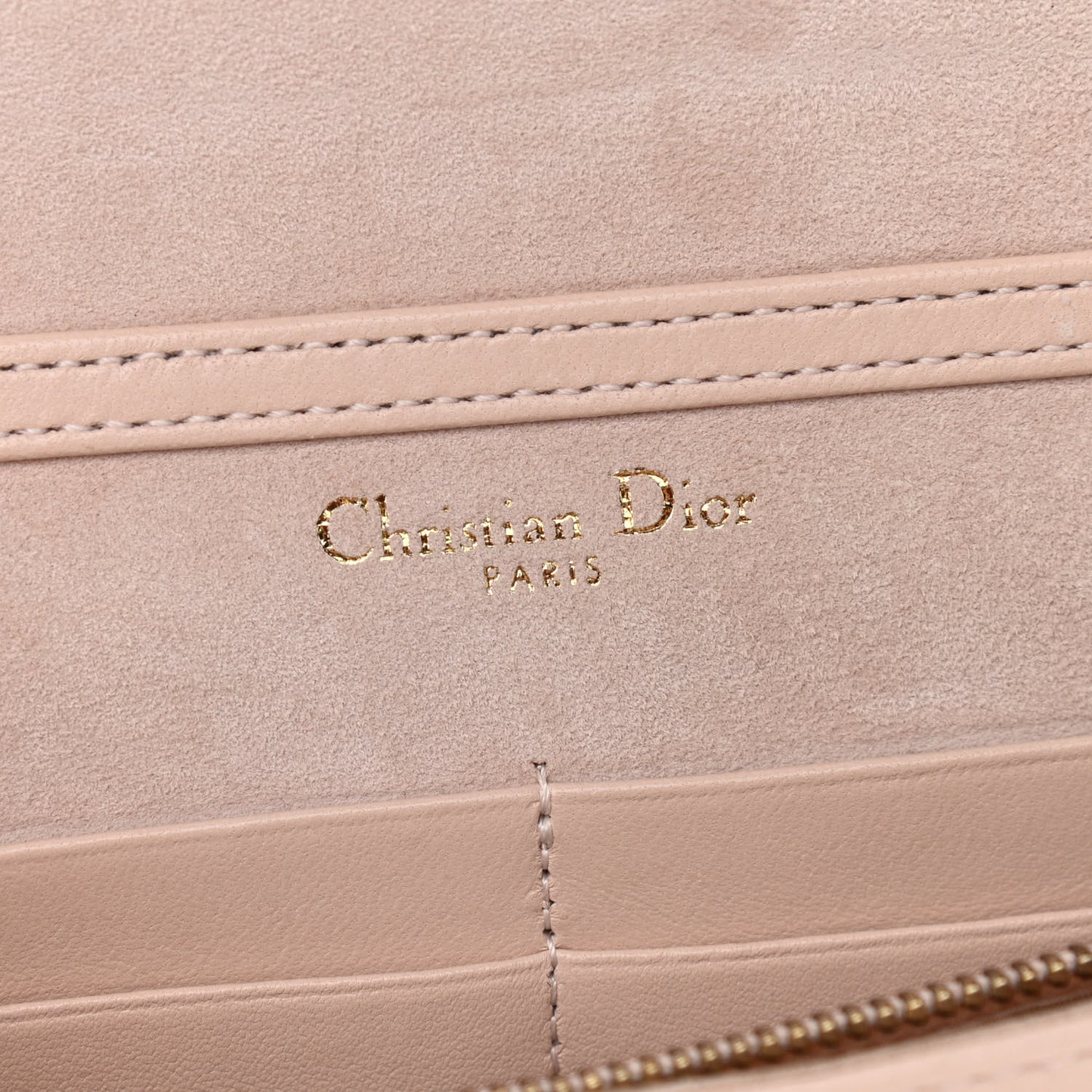 Calfskin Studded Diorama Wallet on Chain Pouch Nude