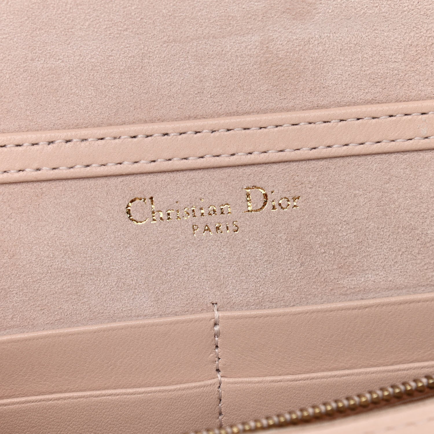 Christian Dior Calfskin Studded Diorama Wallet on Chain Pouch Nude 6 of 9