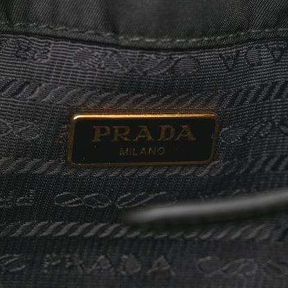 Prada Saffiano Tessuto Nylon Mini Bucket Crossbody Bag Black 6 of 11