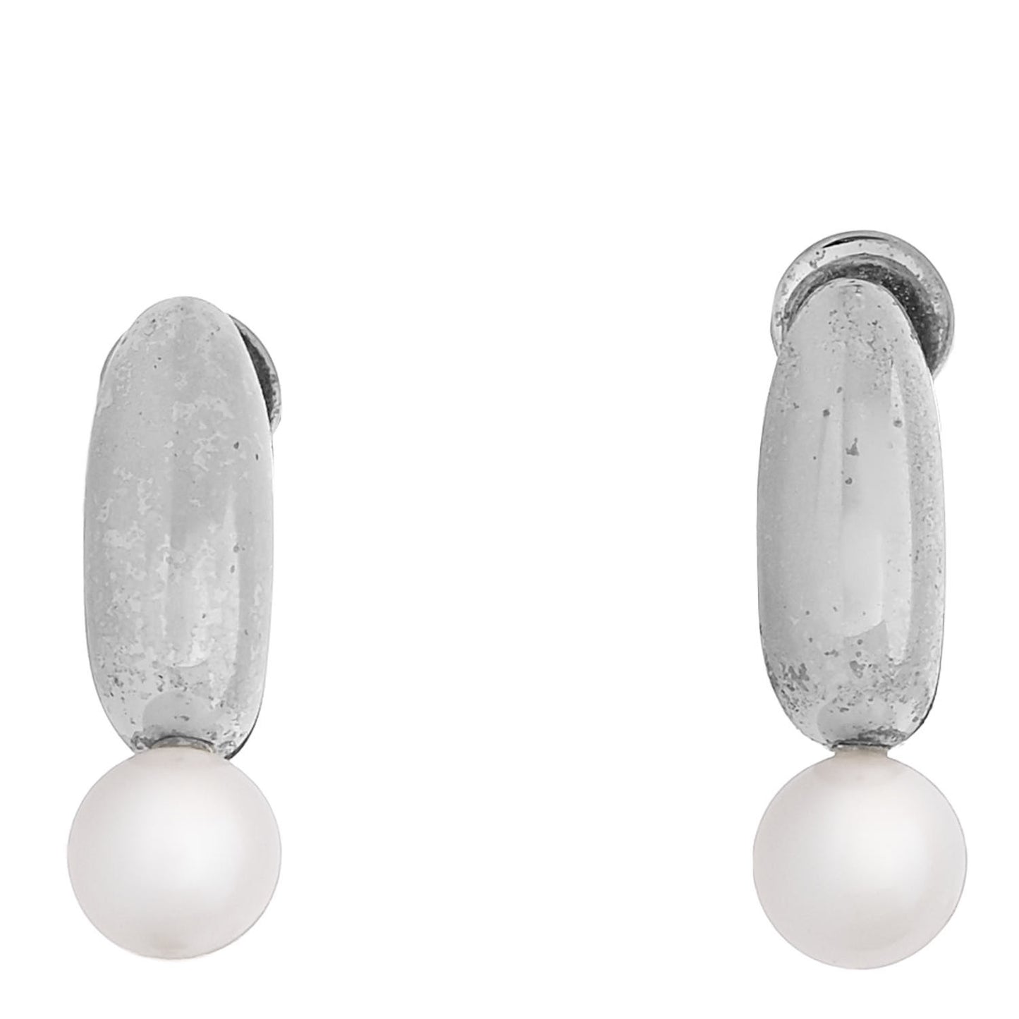 Sterling Silver Akoya Pearl Screw Back Earrings