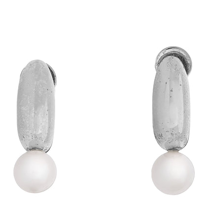 Mikimoto Sterling Silver Akoya Pearl Screw Back Earrings 1 of 5